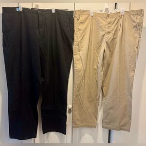 Men’s OldNavy Ultimate Athletic&BasicEdition Pleated Pants Sz:46/30-32 black/tan